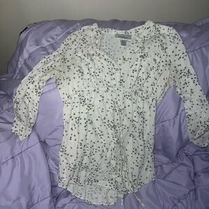 Women's White Floral Maternity Top